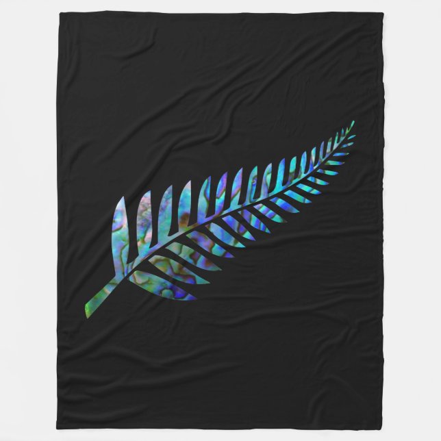 NEW ZEALAND FERN SIMPLE PAUA FLEECE BLANKET (Front)