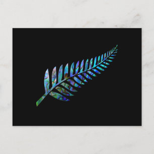 NEW ZEALAND FERN SIMPLE PAUA POSTCARD