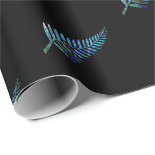 NEW ZEALAND FERN SIMPLE PAUA WRAPPING PAPER