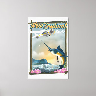 New Zealand Fishing travel poster Canvas Print