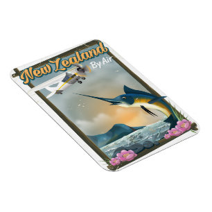 New Zealand Fishing travel poster Magnet