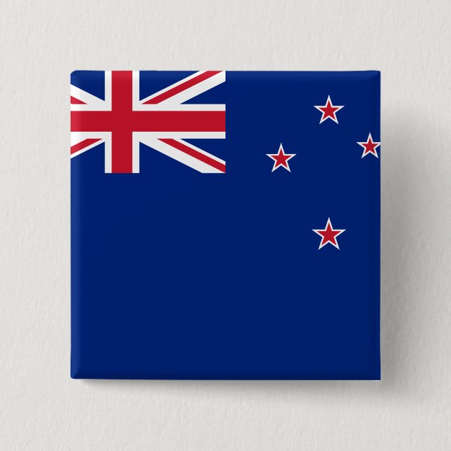 New Zealand Flag 15 Cm Square Badge (Front)