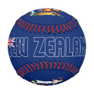 New Zealand Flag and Coat of Arms Patriotic Baseball