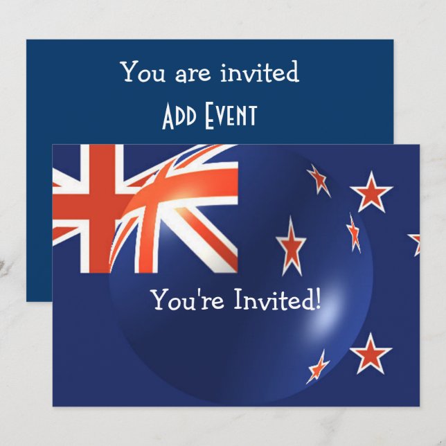 New Zealand Flag Any Occasion Invitation (Front/Back)