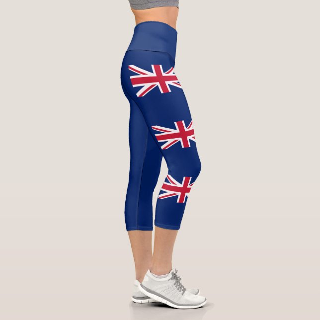 New Zealand Flag Capri Leggings (Right)