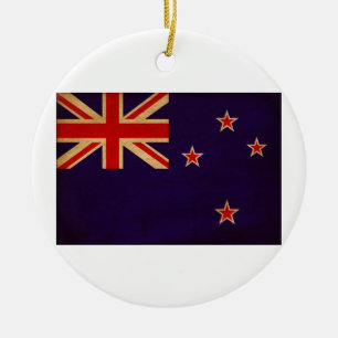 New Zealand Flag Ceramic Tree Decoration