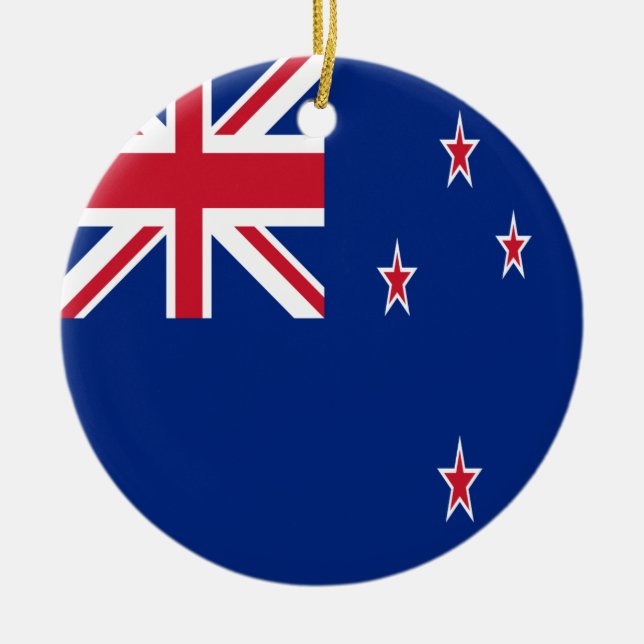 New Zealand Flag Ceramic Tree Decoration (Front)