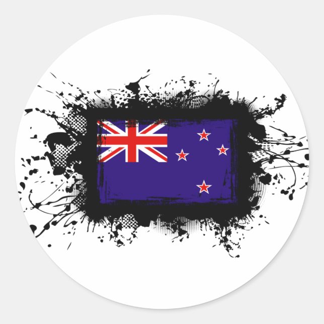 New Zealand Flag Classic Round Sticker (Front)
