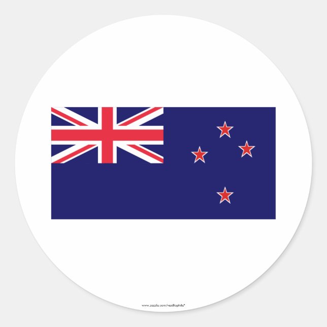 New Zealand Flag Classic Round Sticker (Front)