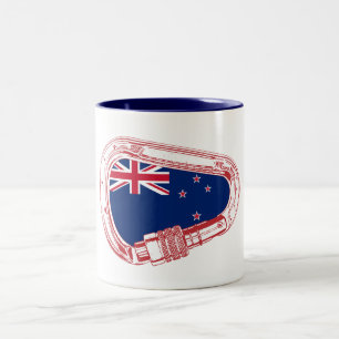 New Zealand Flag Climbing Carabiner Two-Tone Coffee Mug