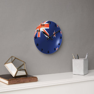 New Zealand Flag Design Round Clock