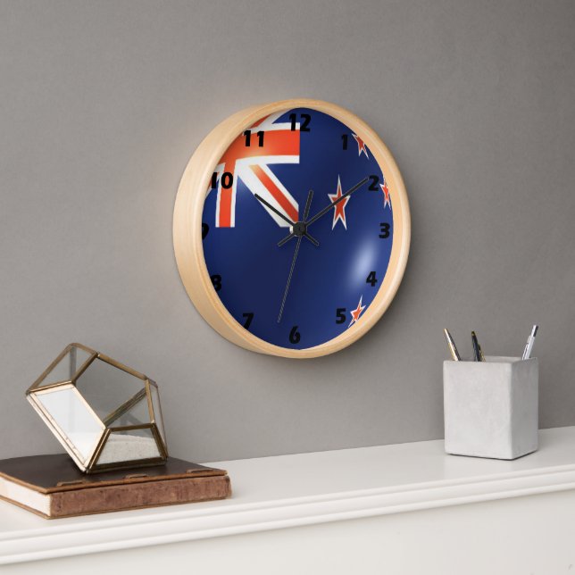New Zealand Flag Design Wall Clock (Office)