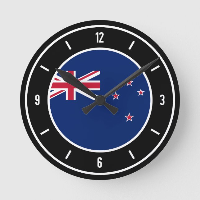 New Zealand Flag Elegant Round Clock (Front)
