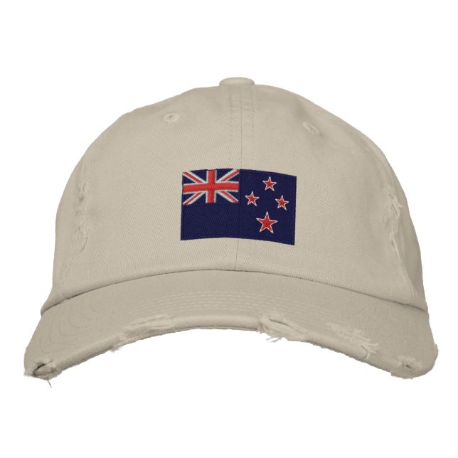 New Zealand flag embroidered twill hat (Front)