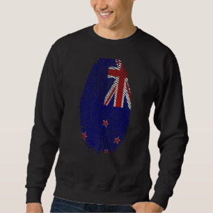 New Zealand Flag Fingerprint Dna New Zealanders Sweatshirt