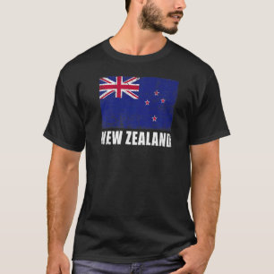 New Zealand Flag Grunge Country Flag New Zealand T-Shirt