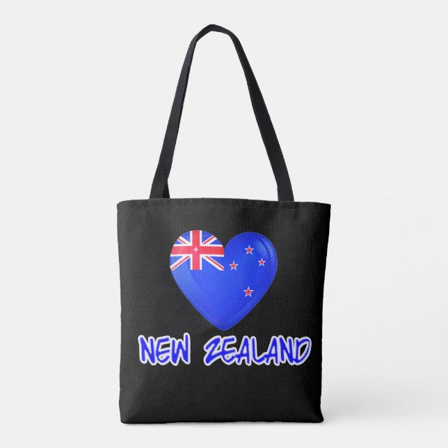 New Zealand Flag Heart Modern Tote Bag (Back)