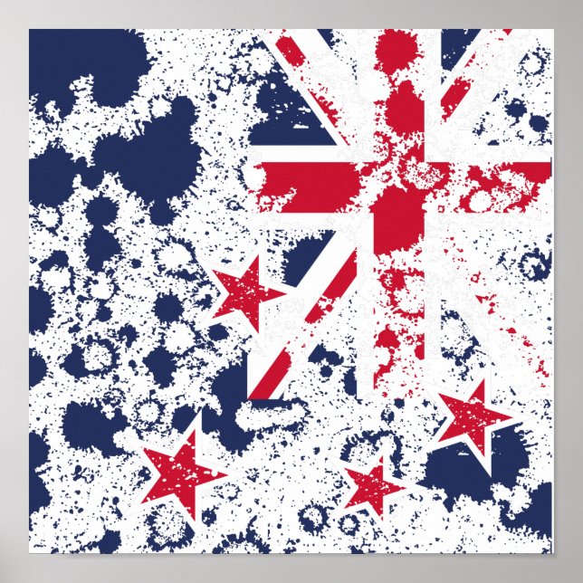 New Zealand FLAG KCALIMA effect by Masanser Poster (Front)