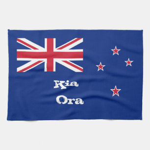 New Zealand flag & Kia Ora party, sports / Zealand Tea Towel