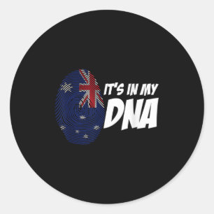 New Zealand Flag Kiwi Fingerprint Gift New Zealand Classic Round Sticker