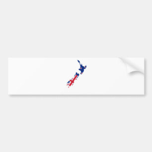 New Zealand Flag Map full size Bumper Sticker
