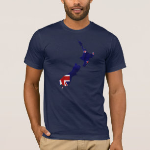 New Zealand Flag Map T-Shirt