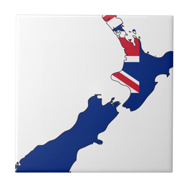 New Zealand Flag Map Tile (Front)