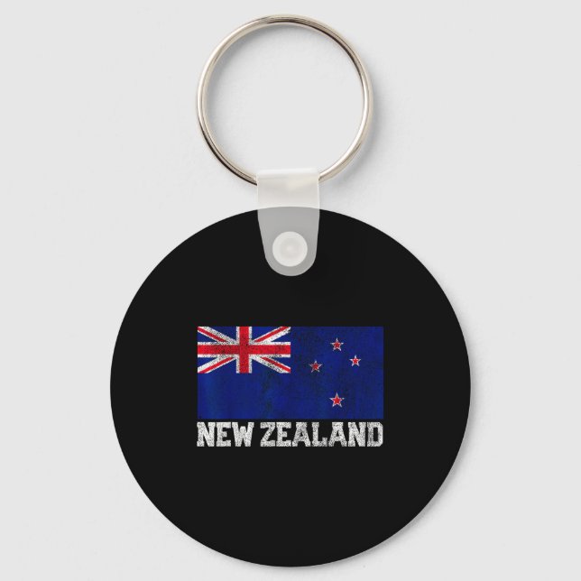 New Zealand Flag National Pride Roots Country Fami Key Ring (Front)