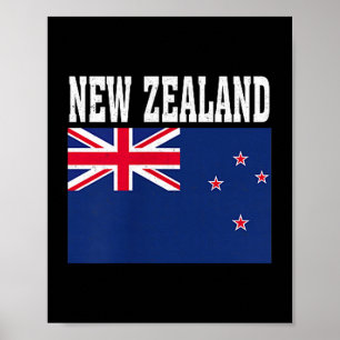 New zealand flag patriotic national roots souvenir poster