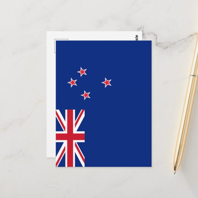 New Zealand flag Postcard (Front/Back In Situ)