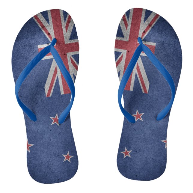 NEW ZEALAND FLAG RETRO FLIP FLOPS (Footbed)