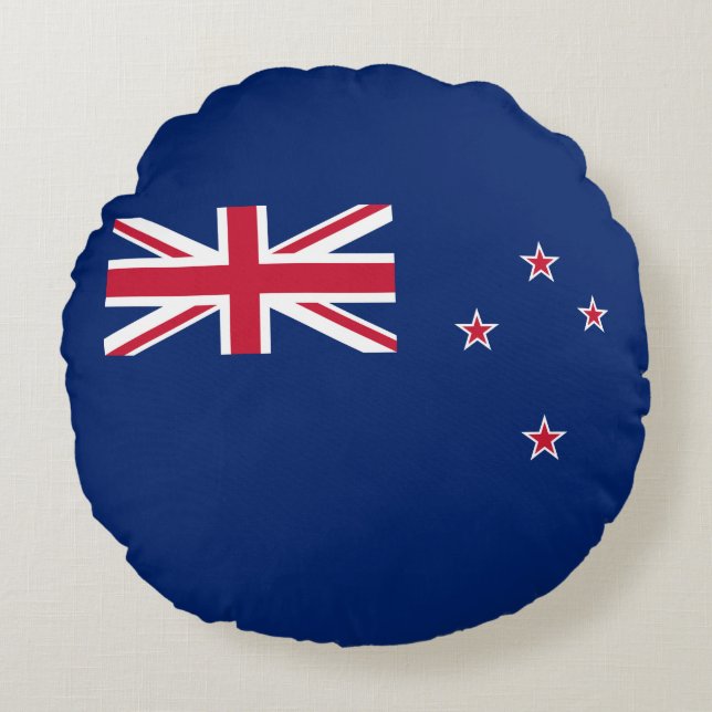 New Zealand Flag Round Cushion (Front)