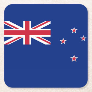 New Zealand Flag Square Paper Coaster
