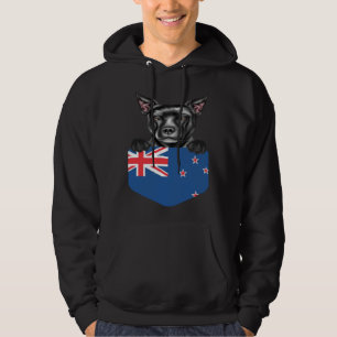 New Zealand Flag Staffordshire Bull Terrier Dog In Hoodie