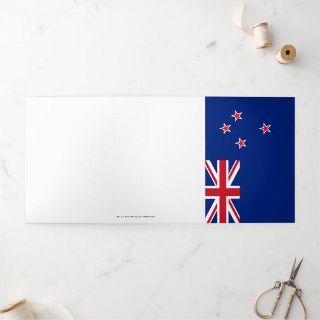 New Zealand flag Tri-Fold Card (Outside)