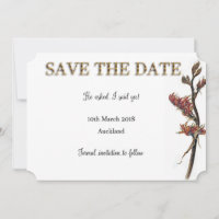 New Zealand Flax Flower Save the Date