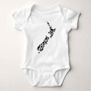 NEW ZEALAND - full of kiwis - black Baby Bodysuit