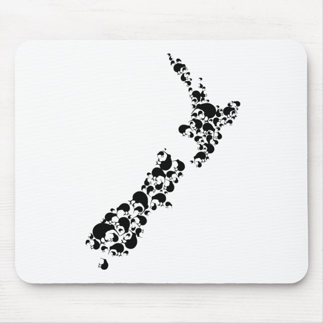 NEW ZEALAND - full of kiwis - black Mouse Mat (Front)
