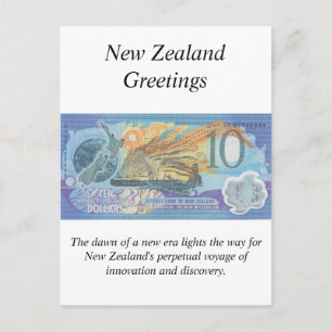 New Zealand Greetings Card - Commemorative note