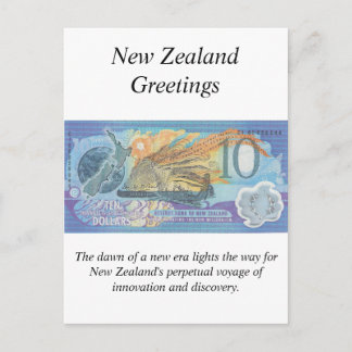 New Zealand Greetings Card - Commemorative note