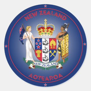 New Zealand Heritage Emblem Classic Round Sticker