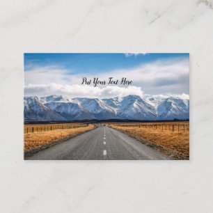 New Zealand highway Long Straight Road Travel Business Card