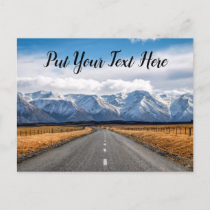 New Zealand highway Long Straight Road Travel Postcard
