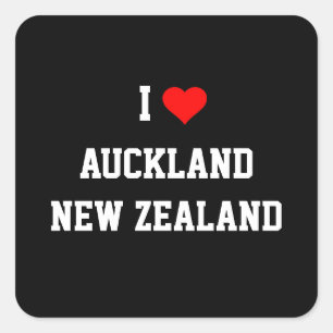 NEW ZEALAND: I Love Auckland, New Zealand Square Sticker