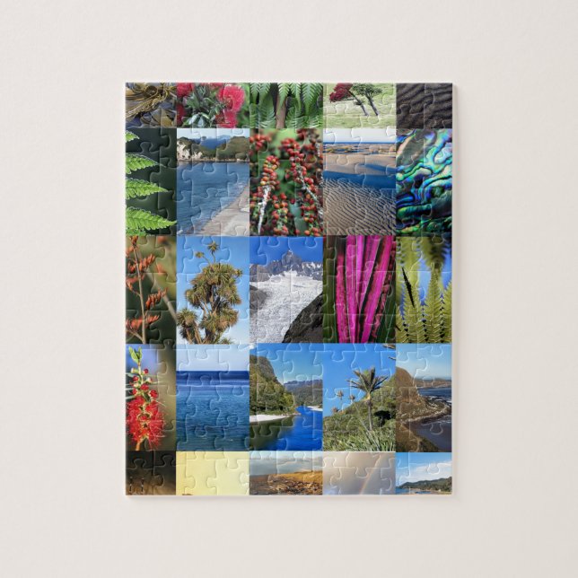 New Zealand iconic flora and lanscapes Jigsaw Puzzle (Vertical)