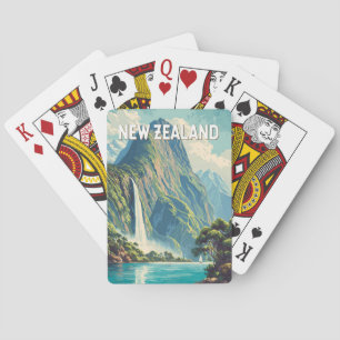 New Zealand Illustration Travel Art Vintage Playing Cards