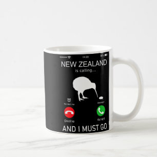 New Zealand Is Calling And I Must Go, Zealand Funn Coffee Mug