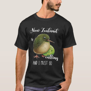 New Zealand Is Calling Kiwi Bird Animal Wildlife B T-Shirt