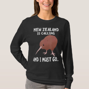 New Zealand Is Calling Kiwi Bird Wildlife Animal B T-Shirt