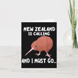 New Zealand Is Calling Kiwi Bird Wildlife Animal  Card